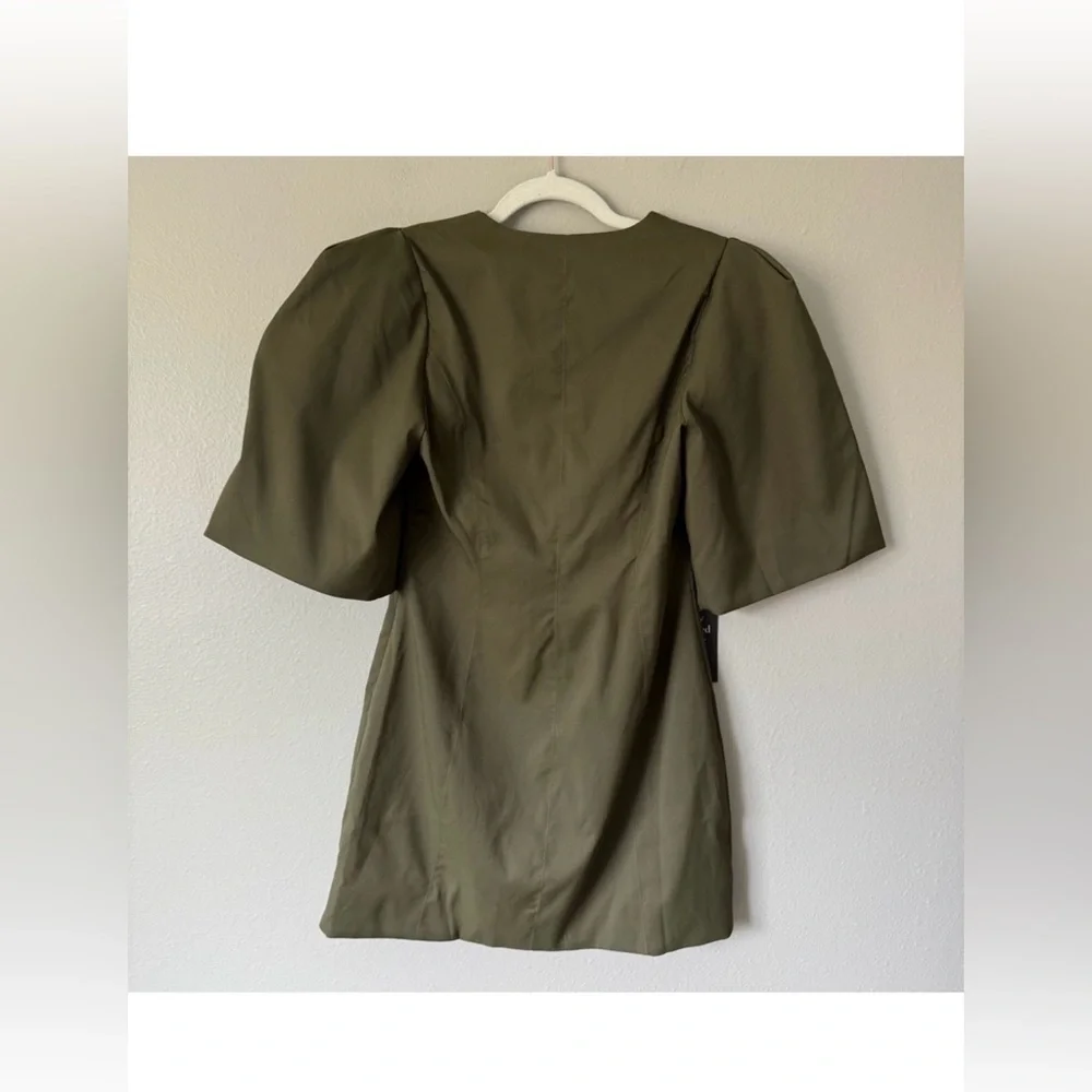 Tuckernuck Olive Twill Ariella Mini Dress XXXL | Puff Sleeve Utility Style NWT - Picture 5 of 12